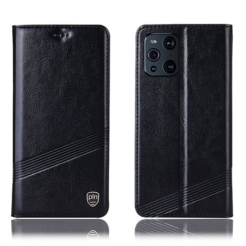 Coque Portefeuille Livre Cuir Etui Clapet H05P pour Oppo Find X3 5G Noir