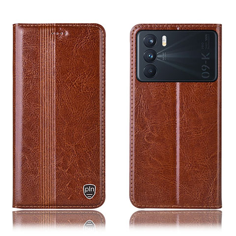 Coque Portefeuille Livre Cuir Etui Clapet H05P pour Oppo K9 Pro 5G Brun Clair