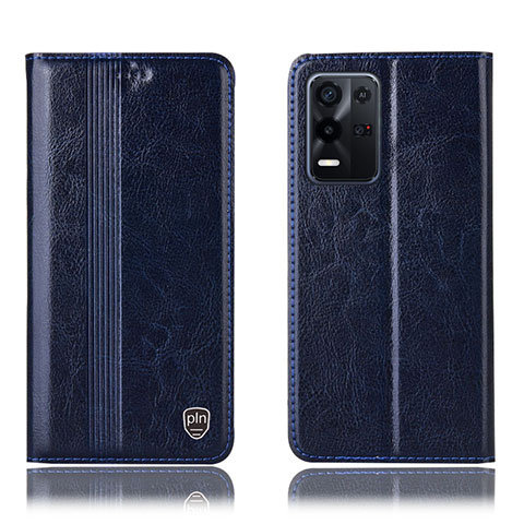 Coque Portefeuille Livre Cuir Etui Clapet H05P pour Oppo K9X 5G Bleu