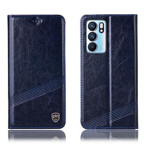 Coque Portefeuille Livre Cuir Etui Clapet H05P pour Oppo Reno6 5G Bleu