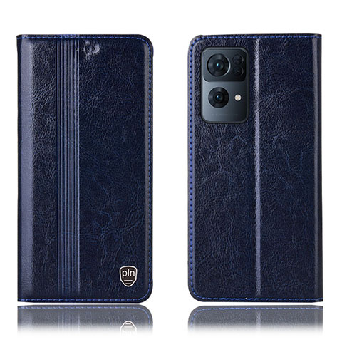 Coque Portefeuille Livre Cuir Etui Clapet H05P pour Oppo Reno7 Pro 5G Bleu