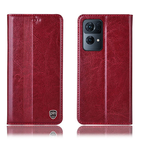 Coque Portefeuille Livre Cuir Etui Clapet H05P pour Oppo Reno7 Pro 5G Rouge