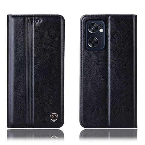 Coque Portefeuille Livre Cuir Etui Clapet H05P pour Oppo Reno7 SE 5G Noir