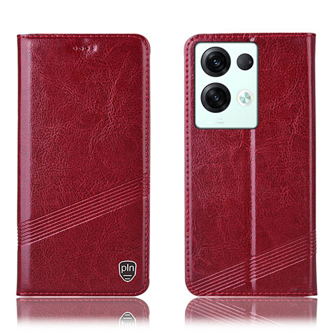 Coque Portefeuille Livre Cuir Etui Clapet H05P pour Oppo Reno8 Pro 5G Rouge