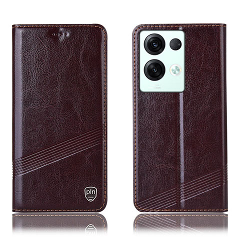 Coque Portefeuille Livre Cuir Etui Clapet H05P pour Oppo Reno9 Pro+ Plus 5G Marron