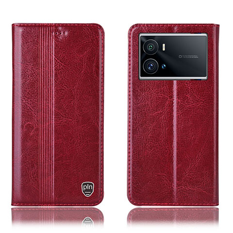 Coque Portefeuille Livre Cuir Etui Clapet H05P pour Vivo iQOO 9 Pro 5G Rouge