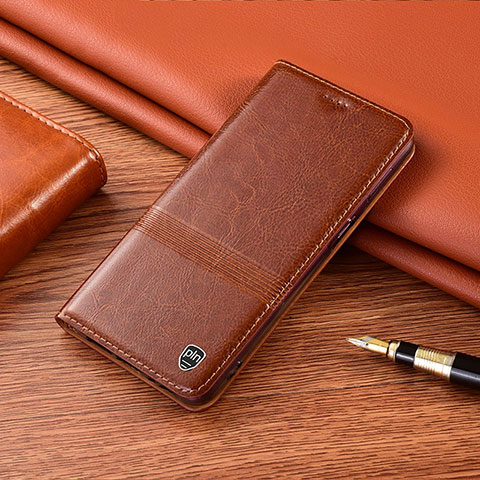 Coque Portefeuille Livre Cuir Etui Clapet H05P pour Vivo Y56 5G Brun Clair