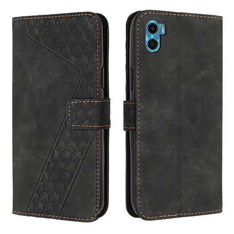 Coque Portefeuille Livre Cuir Etui Clapet H05X pour Motorola Moto E32 India Noir