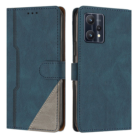 Coque Portefeuille Livre Cuir Etui Clapet H05X pour Realme 9 4G Bleu