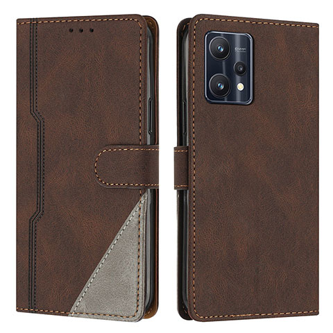 Coque Portefeuille Livre Cuir Etui Clapet H05X pour Realme 9 4G Marron