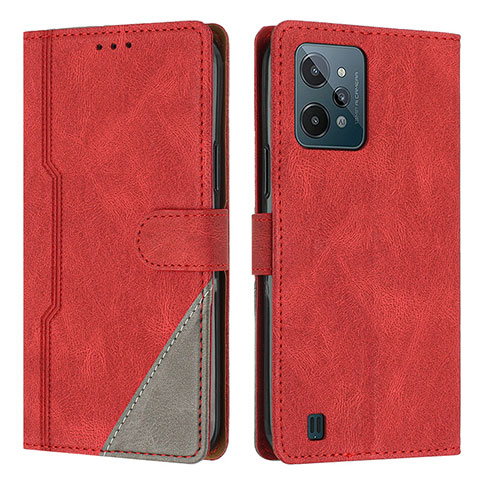 Coque Portefeuille Livre Cuir Etui Clapet H05X pour Realme C31 Rouge