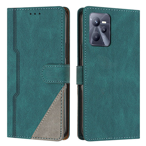 Coque Portefeuille Livre Cuir Etui Clapet H05X pour Realme C35 Vert