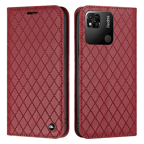 Coque Portefeuille Livre Cuir Etui Clapet H05X pour Xiaomi POCO C3 Rouge