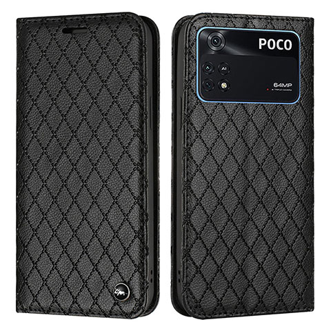 Coque Portefeuille Livre Cuir Etui Clapet H05X pour Xiaomi Poco M4 Pro 4G Noir