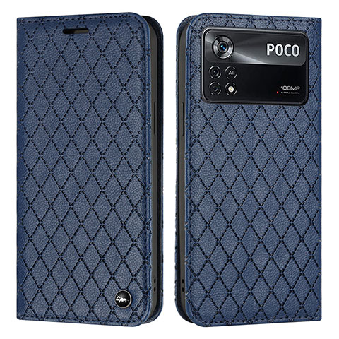 Coque Portefeuille Livre Cuir Etui Clapet H05X pour Xiaomi Poco X4 Pro 5G Bleu