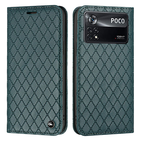 Coque Portefeuille Livre Cuir Etui Clapet H05X pour Xiaomi Poco X4 Pro 5G Vert