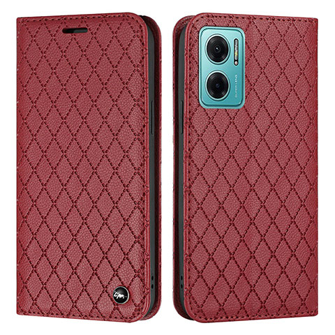 Coque Portefeuille Livre Cuir Etui Clapet H05X pour Xiaomi Redmi 10 5G Rouge