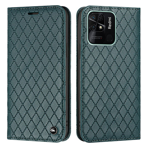 Coque Portefeuille Livre Cuir Etui Clapet H05X pour Xiaomi Redmi 10 India Vert