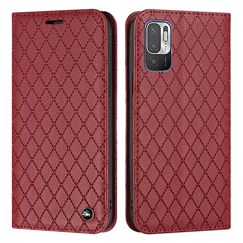 Coque Portefeuille Livre Cuir Etui Clapet H05X pour Xiaomi Redmi Note 10T 5G Rouge