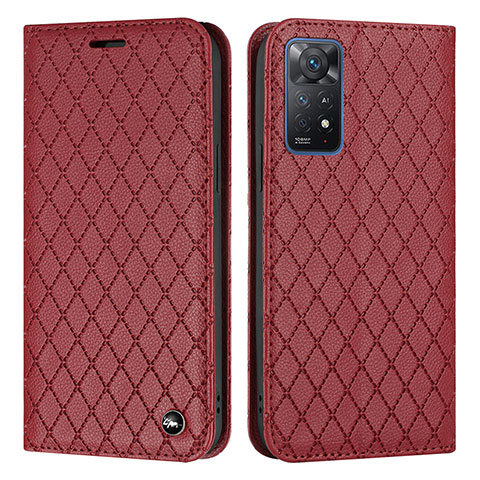 Coque Portefeuille Livre Cuir Etui Clapet H05X pour Xiaomi Redmi Note 11 Pro 5G Rouge