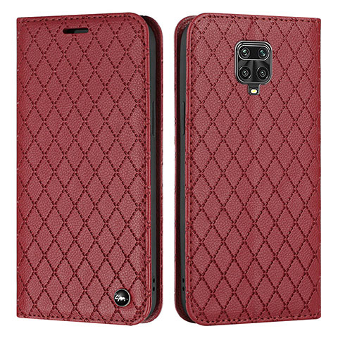 Coque Portefeuille Livre Cuir Etui Clapet H05X pour Xiaomi Redmi Note 9 Pro Max Rouge