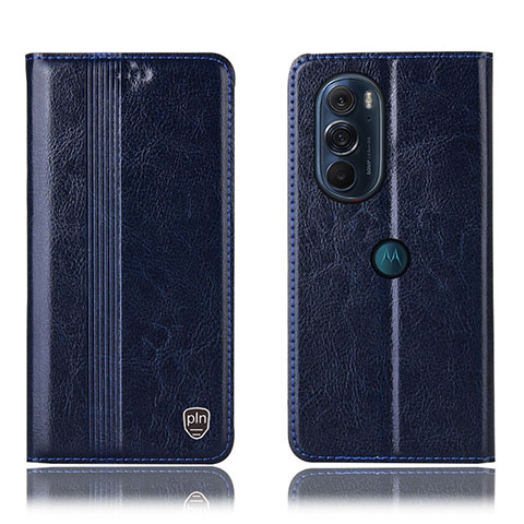 Coque Portefeuille Livre Cuir Etui Clapet H06P pour Motorola Moto Edge 30 Pro 5G Bleu