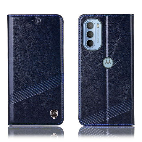 Coque Portefeuille Livre Cuir Etui Clapet H06P pour Motorola Moto G31 Bleu