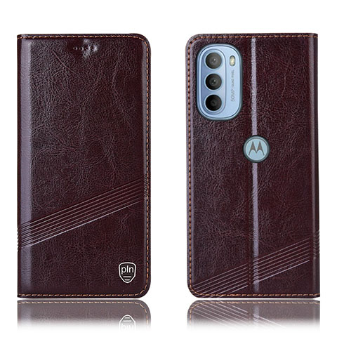 Coque Portefeuille Livre Cuir Etui Clapet H06P pour Motorola Moto G31 Marron