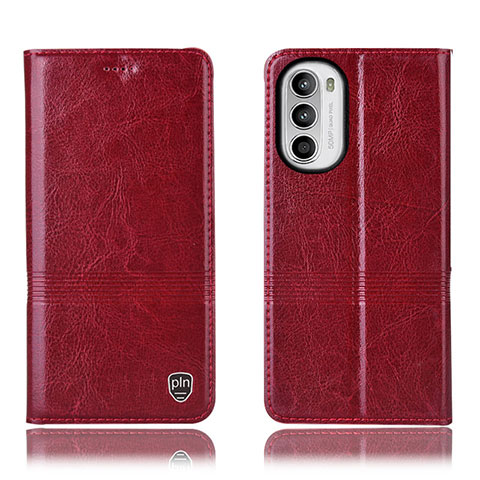 Coque Portefeuille Livre Cuir Etui Clapet H06P pour Motorola MOTO G52 Rouge