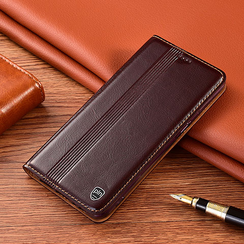 Coque Portefeuille Livre Cuir Etui Clapet H06P pour OnePlus 9 5G Marron