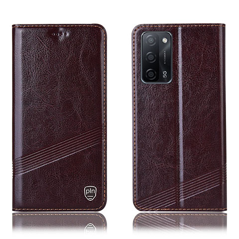 Coque Portefeuille Livre Cuir Etui Clapet H06P pour Oppo A55 5G Marron