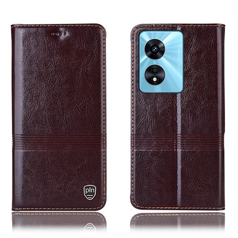 Coque Portefeuille Livre Cuir Etui Clapet H06P pour Oppo A58x 5G Marron