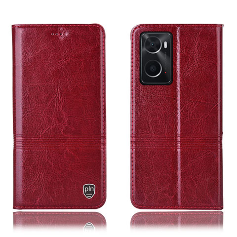 Coque Portefeuille Livre Cuir Etui Clapet H06P pour Oppo A76 Rouge