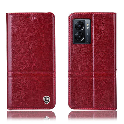 Coque Portefeuille Livre Cuir Etui Clapet H06P pour Oppo A77 5G Rouge