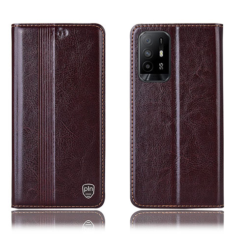 Coque Portefeuille Livre Cuir Etui Clapet H06P pour Oppo A94 5G Marron