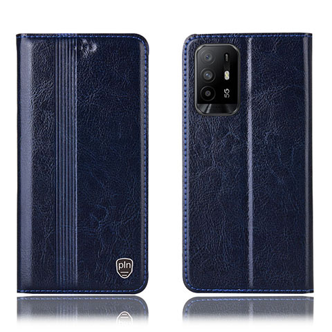 Coque Portefeuille Livre Cuir Etui Clapet H06P pour Oppo A95 5G Bleu