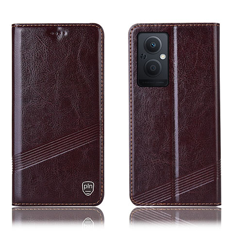 Coque Portefeuille Livre Cuir Etui Clapet H06P pour Oppo F21s Pro 5G Marron