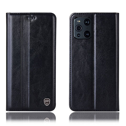 Coque Portefeuille Livre Cuir Etui Clapet H06P pour Oppo Find X3 5G Noir