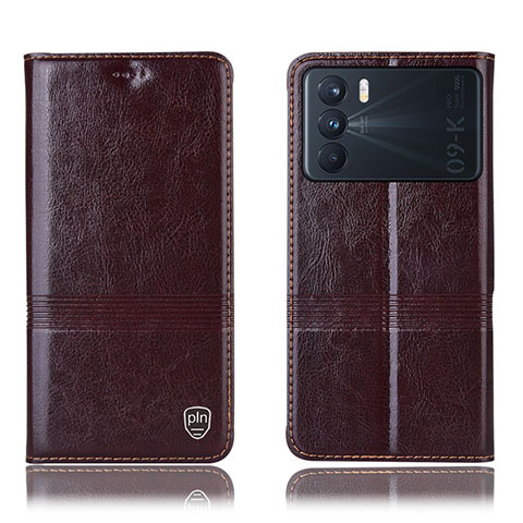 Coque Portefeuille Livre Cuir Etui Clapet H06P pour Oppo K9 Pro 5G Marron