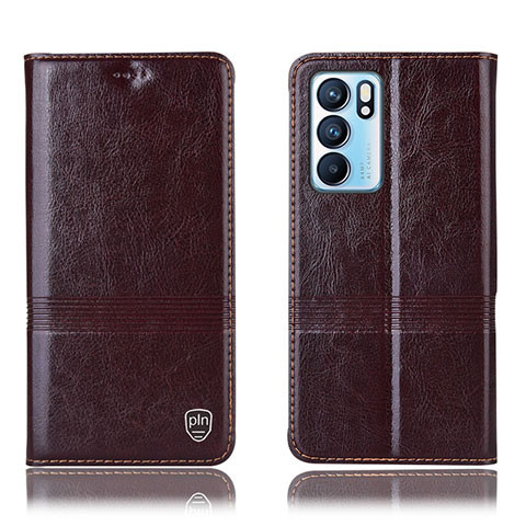 Coque Portefeuille Livre Cuir Etui Clapet H06P pour Oppo Reno6 5G Marron