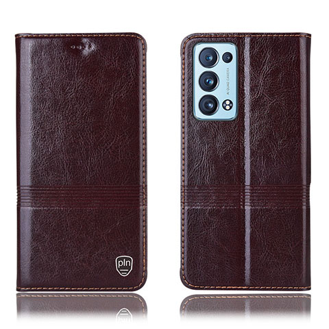 Coque Portefeuille Livre Cuir Etui Clapet H06P pour Oppo Reno6 Pro 5G Marron