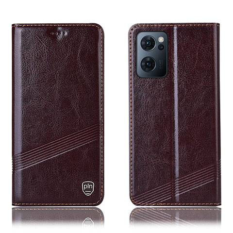 Coque Portefeuille Livre Cuir Etui Clapet H06P pour Oppo Reno7 5G Marron