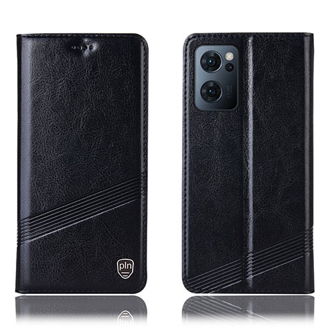 Coque Portefeuille Livre Cuir Etui Clapet H06P pour Oppo Reno7 5G Noir