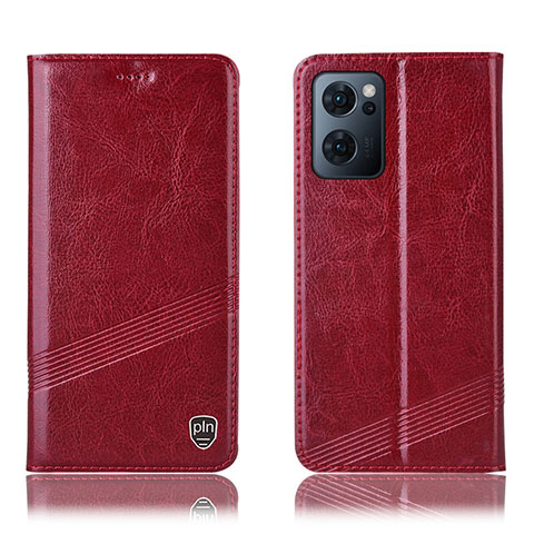 Coque Portefeuille Livre Cuir Etui Clapet H06P pour Oppo Reno7 5G Rouge