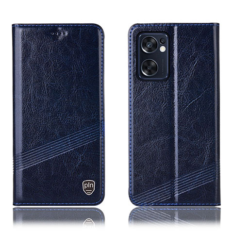 Coque Portefeuille Livre Cuir Etui Clapet H06P pour Oppo Reno7 SE 5G Bleu