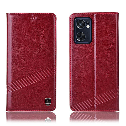 Coque Portefeuille Livre Cuir Etui Clapet H06P pour Oppo Reno7 SE 5G Rouge