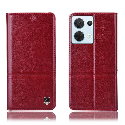 Coque Portefeuille Livre Cuir Etui Clapet H06P pour Oppo Reno8 5G Rouge