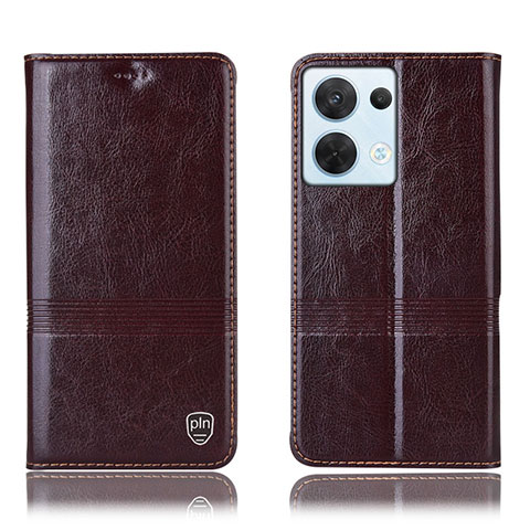 Coque Portefeuille Livre Cuir Etui Clapet H06P pour Oppo Reno9 5G Marron