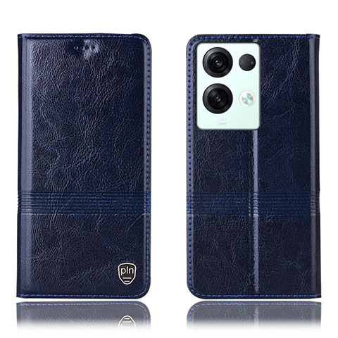 Coque Portefeuille Livre Cuir Etui Clapet H06P pour Oppo Reno9 Pro+ Plus 5G Bleu