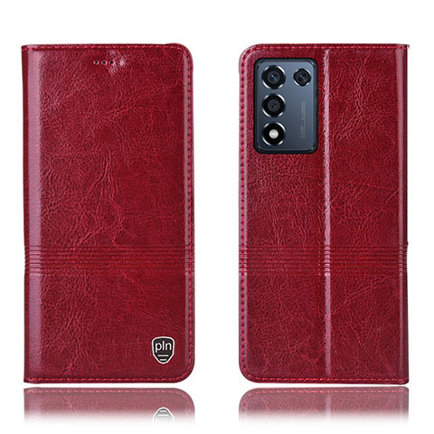 Coque Portefeuille Livre Cuir Etui Clapet H06P pour Realme Q3s 5G Rouge